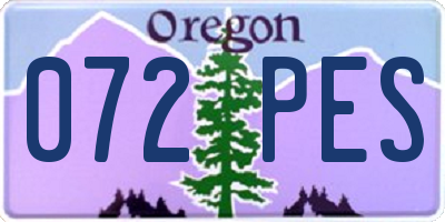 OR license plate 072PES