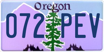 OR license plate 072PEV