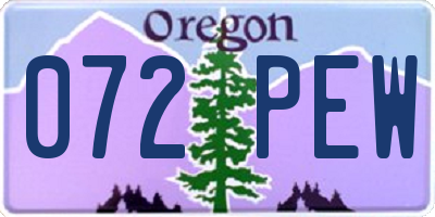 OR license plate 072PEW