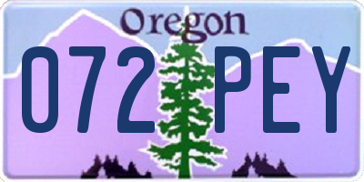 OR license plate 072PEY