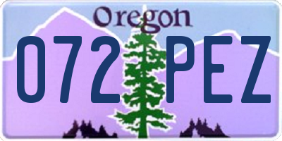 OR license plate 072PEZ
