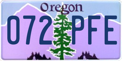 OR license plate 072PFE