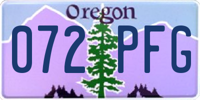 OR license plate 072PFG