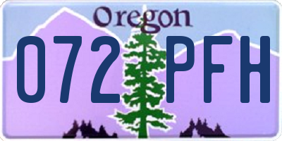 OR license plate 072PFH