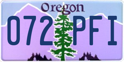 OR license plate 072PFI