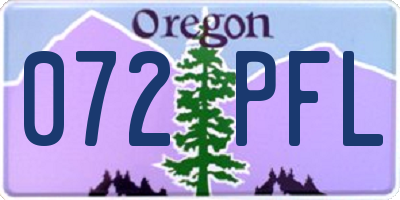 OR license plate 072PFL