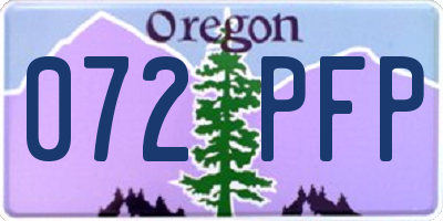 OR license plate 072PFP