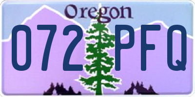 OR license plate 072PFQ