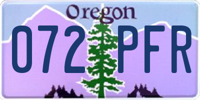 OR license plate 072PFR