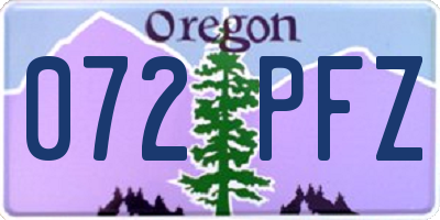 OR license plate 072PFZ