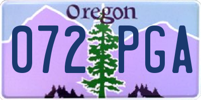 OR license plate 072PGA