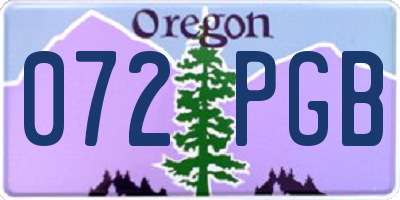 OR license plate 072PGB