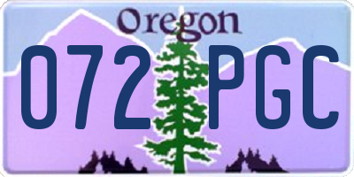OR license plate 072PGC
