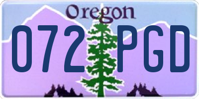 OR license plate 072PGD