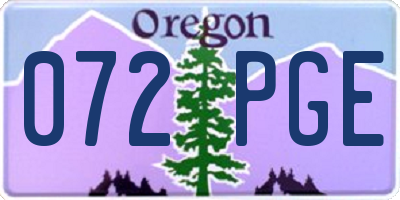 OR license plate 072PGE