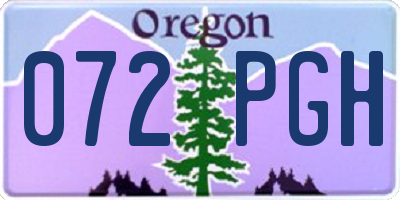 OR license plate 072PGH