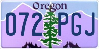 OR license plate 072PGJ