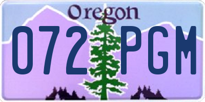OR license plate 072PGM