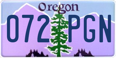 OR license plate 072PGN