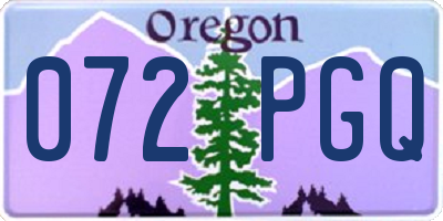 OR license plate 072PGQ