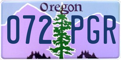 OR license plate 072PGR