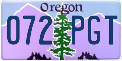 OR license plate 072PGT