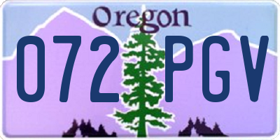 OR license plate 072PGV