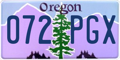 OR license plate 072PGX