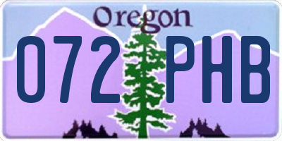 OR license plate 072PHB