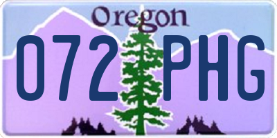 OR license plate 072PHG