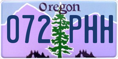 OR license plate 072PHH