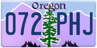 OR license plate 072PHJ
