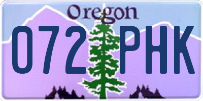 OR license plate 072PHK