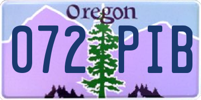 OR license plate 072PIB