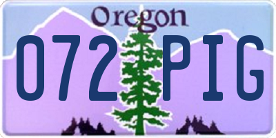 OR license plate 072PIG