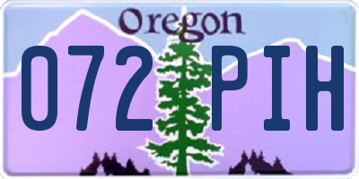 OR license plate 072PIH