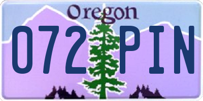 OR license plate 072PIN