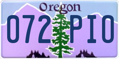 OR license plate 072PIO
