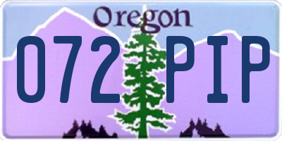 OR license plate 072PIP