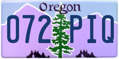 OR license plate 072PIQ