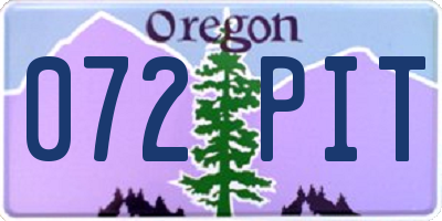 OR license plate 072PIT