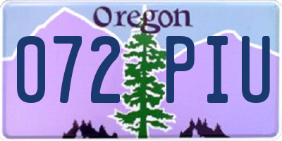 OR license plate 072PIU