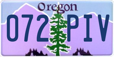 OR license plate 072PIV