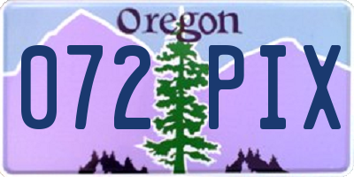 OR license plate 072PIX