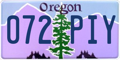 OR license plate 072PIY