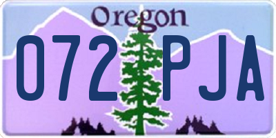 OR license plate 072PJA