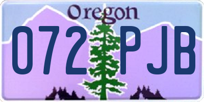 OR license plate 072PJB