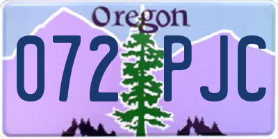 OR license plate 072PJC