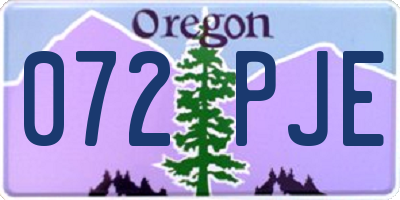 OR license plate 072PJE