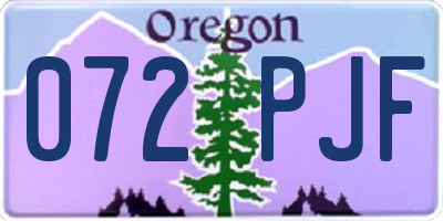 OR license plate 072PJF
